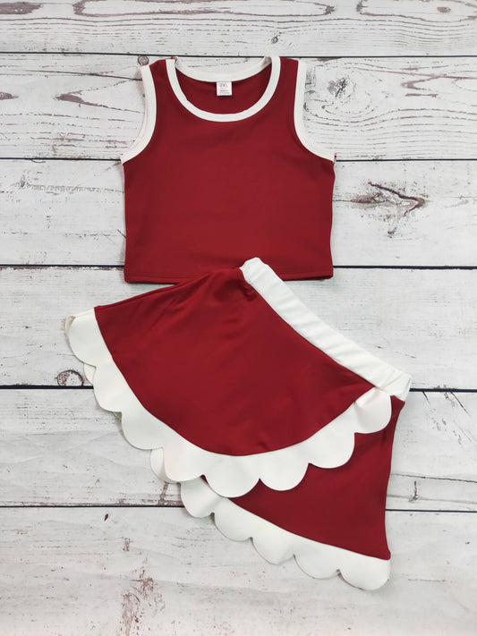 Active Scallop Set- Maroon