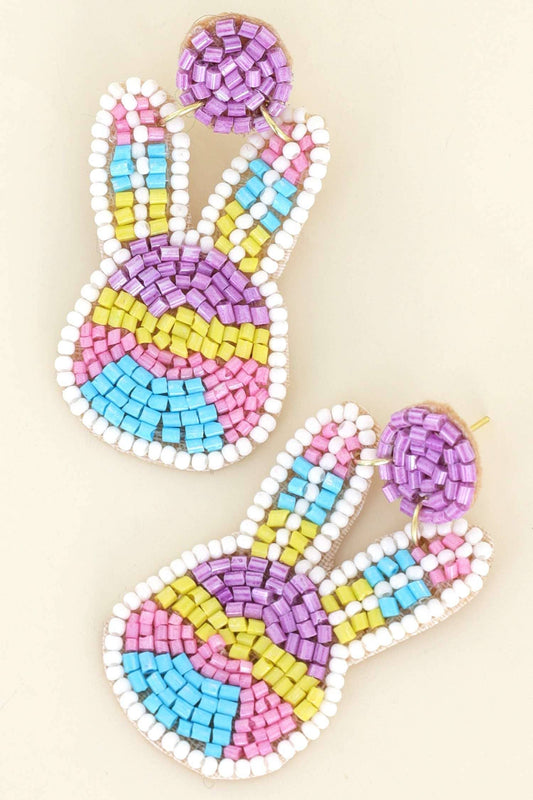 Bunny Seed Bead Earrings- Multicolor