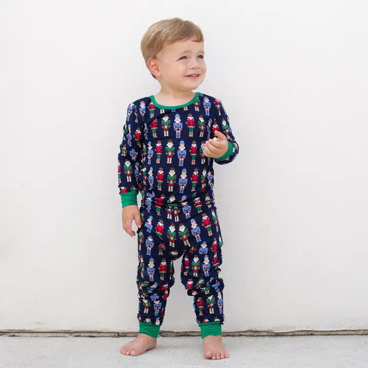 Kid's Nutcracker March Long Sleeve Pajamas Navy/Multi -Asst.