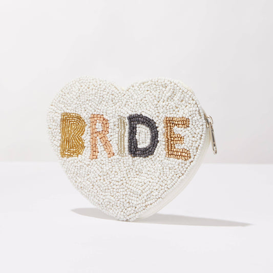 BRIDE Seed Beads Canvas Pouch