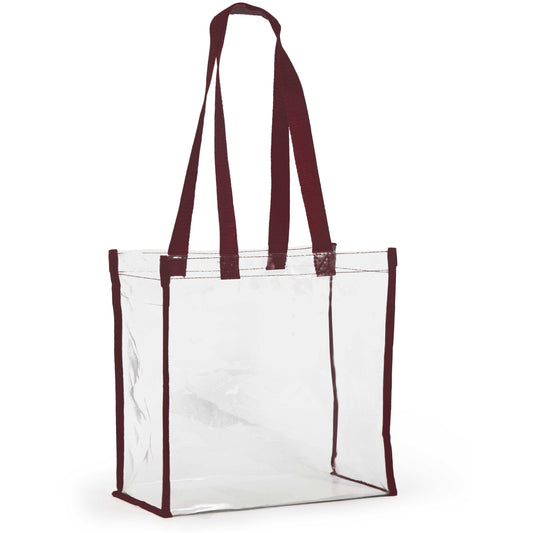 Clear Stadium Tote - Maroon