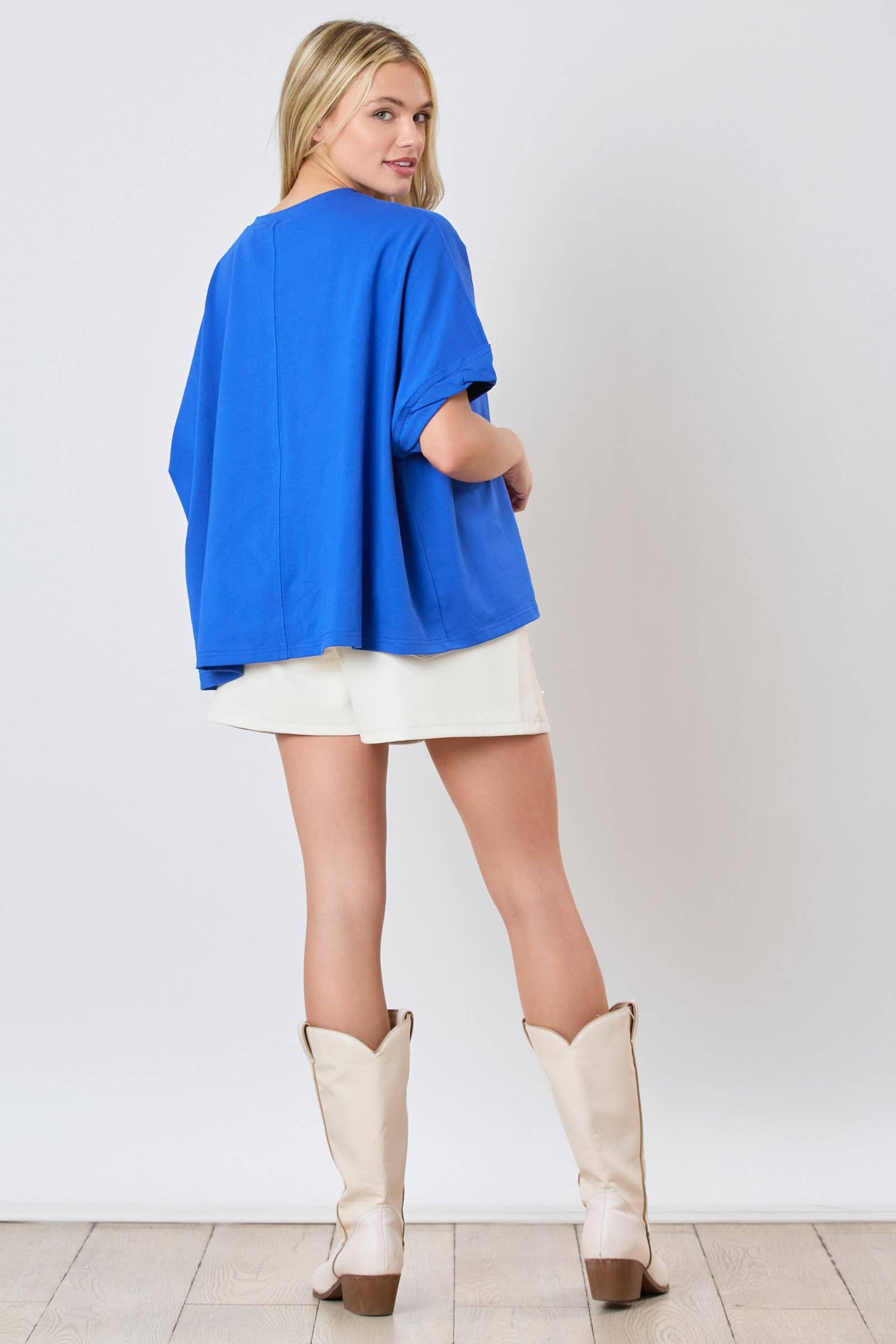 Touch Down Sequin Embroidery Oversized Top- Purple