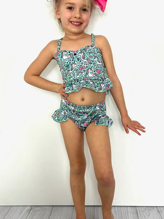 Unicorn Heart Girls Swimsuit