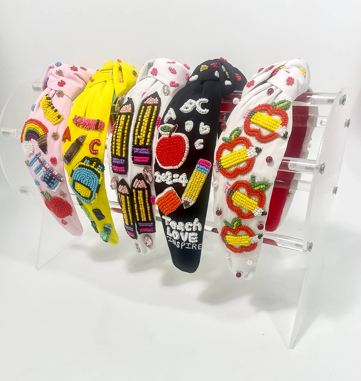 Teach Love Inspire Seed Bead Headband- Black