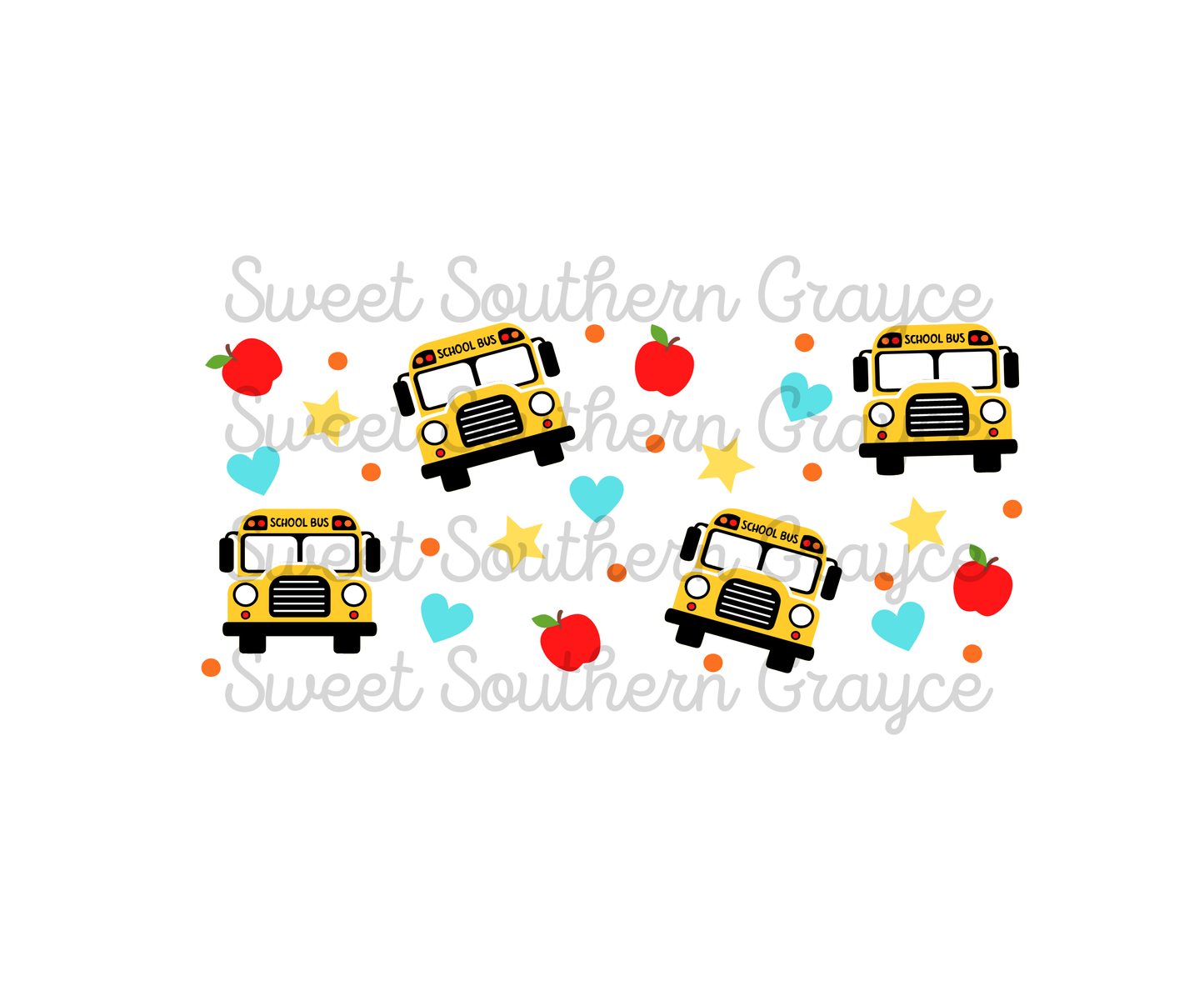 School Buses 16oz Glass Tumbler