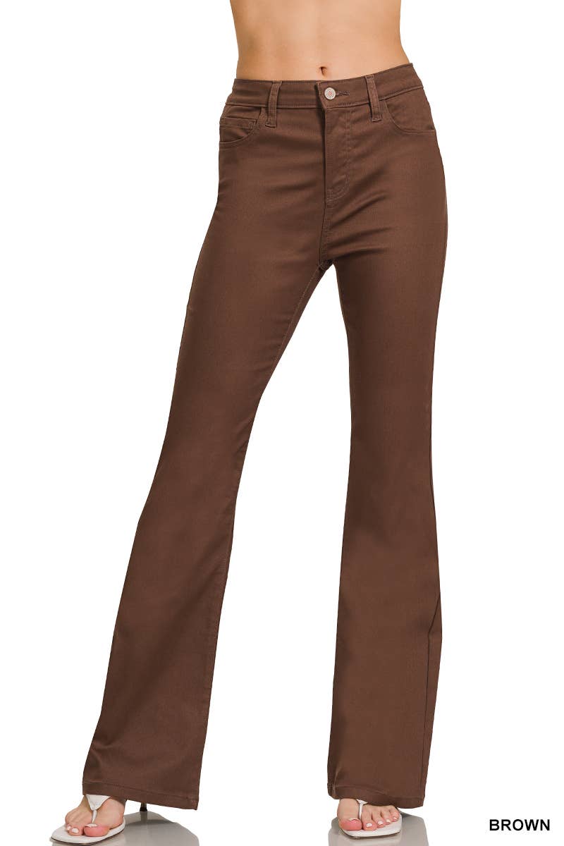 High Rise Bootcut Color Denim Pants