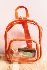 Viola Zahra Clear Backpack with Orange Trim