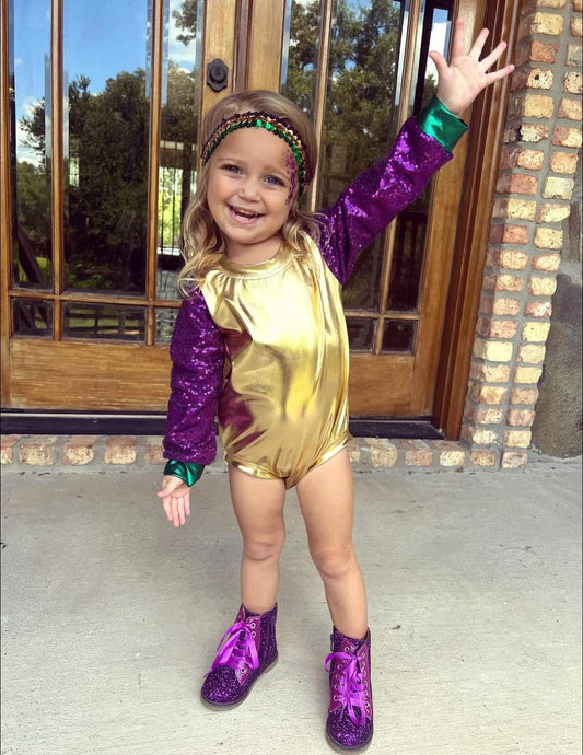 Mardi Gras Sparkle Bodysuit Kids