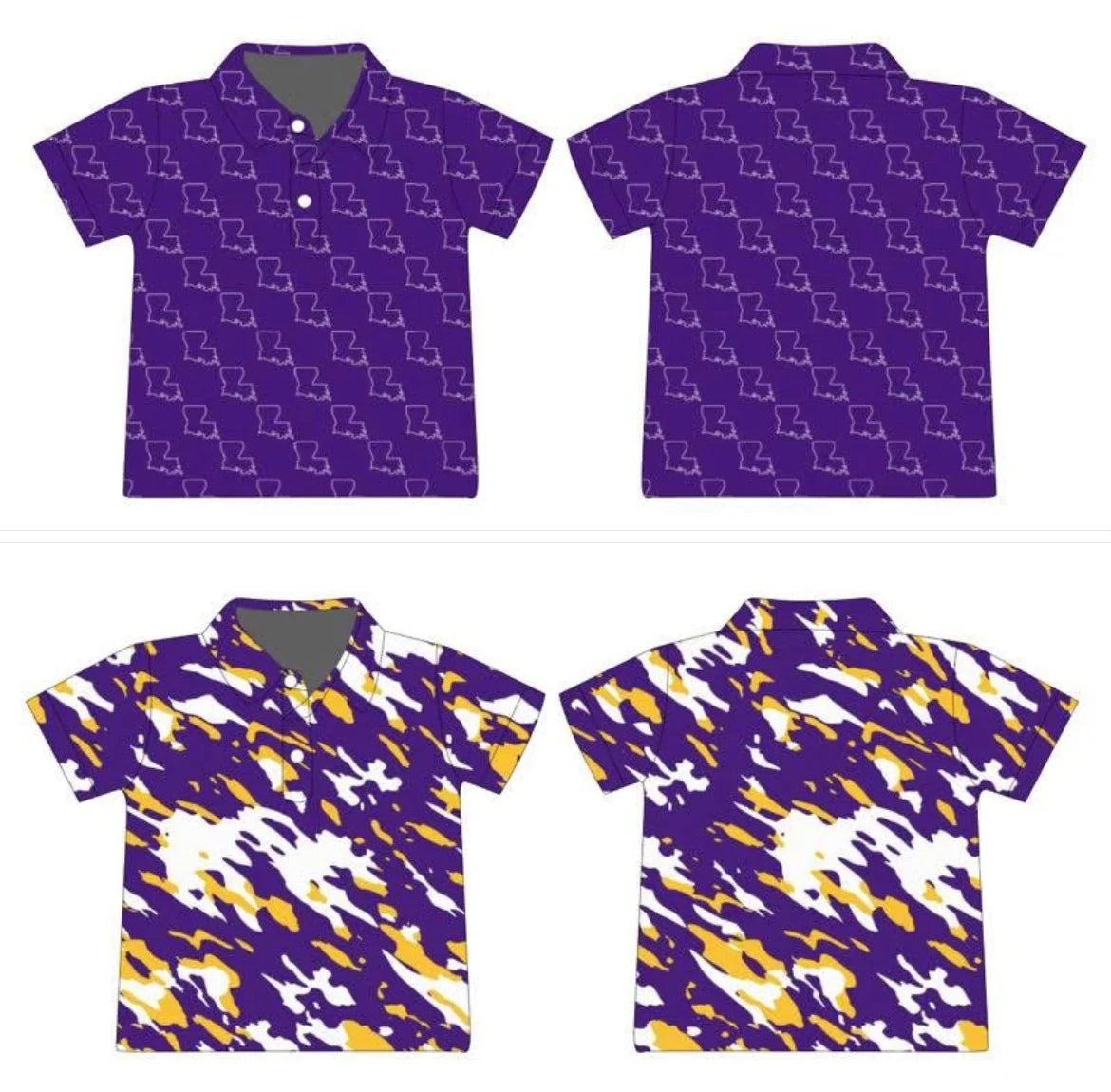 Purple Football Polo