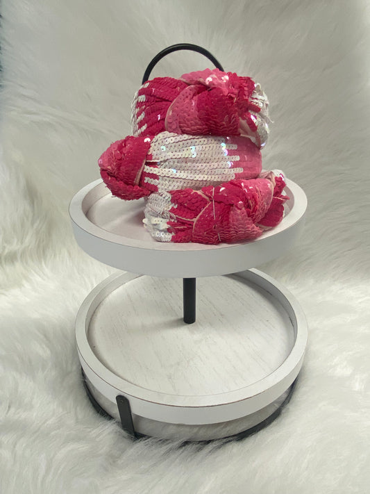 Viola Pink Sequin Knotted Headband