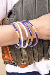 Refuse To Lose Blue and White Glitter Jelly Tube Bracelet Set