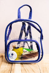 Viola Zahra Clear Backpack with Blue Trim