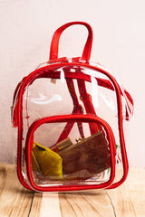 Viola Zahra Clear Backpack with Red Trim