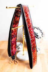 Viola Red and Black Sequin Shimmer Bag Strap
