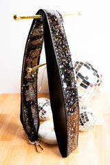Viola Black Sequin Shimmer Bag Strap