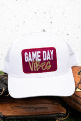 White 'Game Day Vibes' Mesh Cap