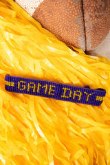 Viola Purple and Yellow 'Game Day' Seed Bead Cord Bracelet