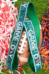 Viola Green & White Game Day Glimmer Bag Strap