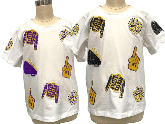 Gameday Tee Kids- Purple & Gold