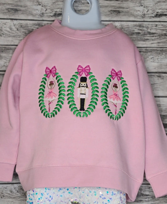 Nutcracker, Ballet,Bow Embroidered Sweatshirt