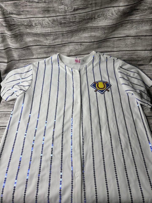 Softball Rally Jersey with Royal Stripes