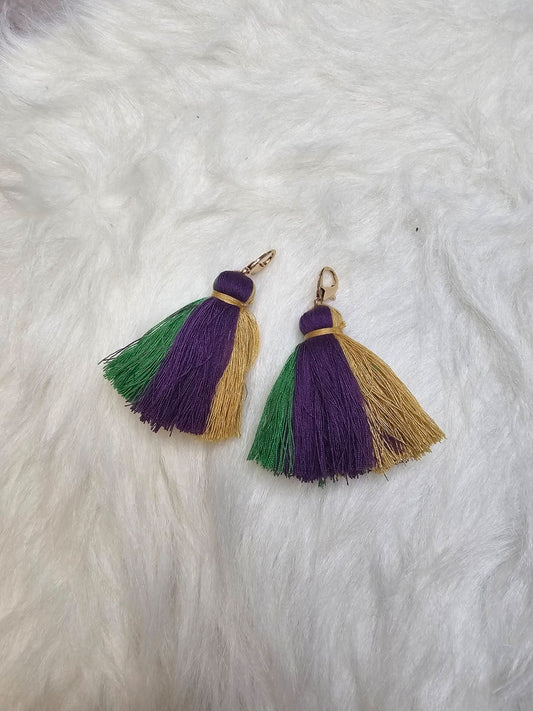 Purple, Green, and Gold Tassels for Boots