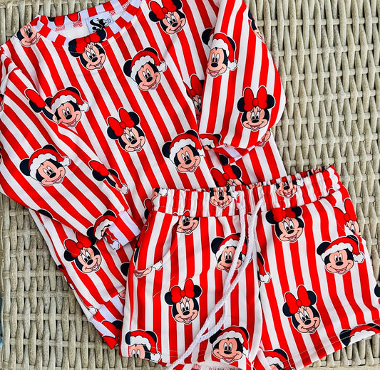 Red Stripe Christmas Lounge Set