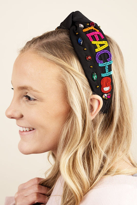 Teacher Black Knotted Headband
