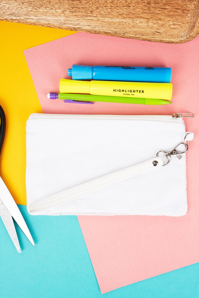 'Teacher' White Seed Bead Wristlet Coin Purse