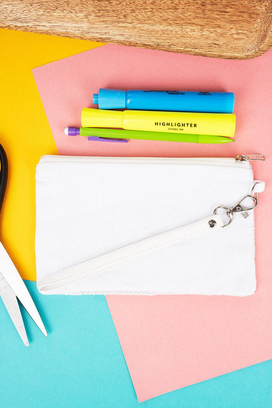 'Teacher' White Seed Bead Wristlet Coin Purse