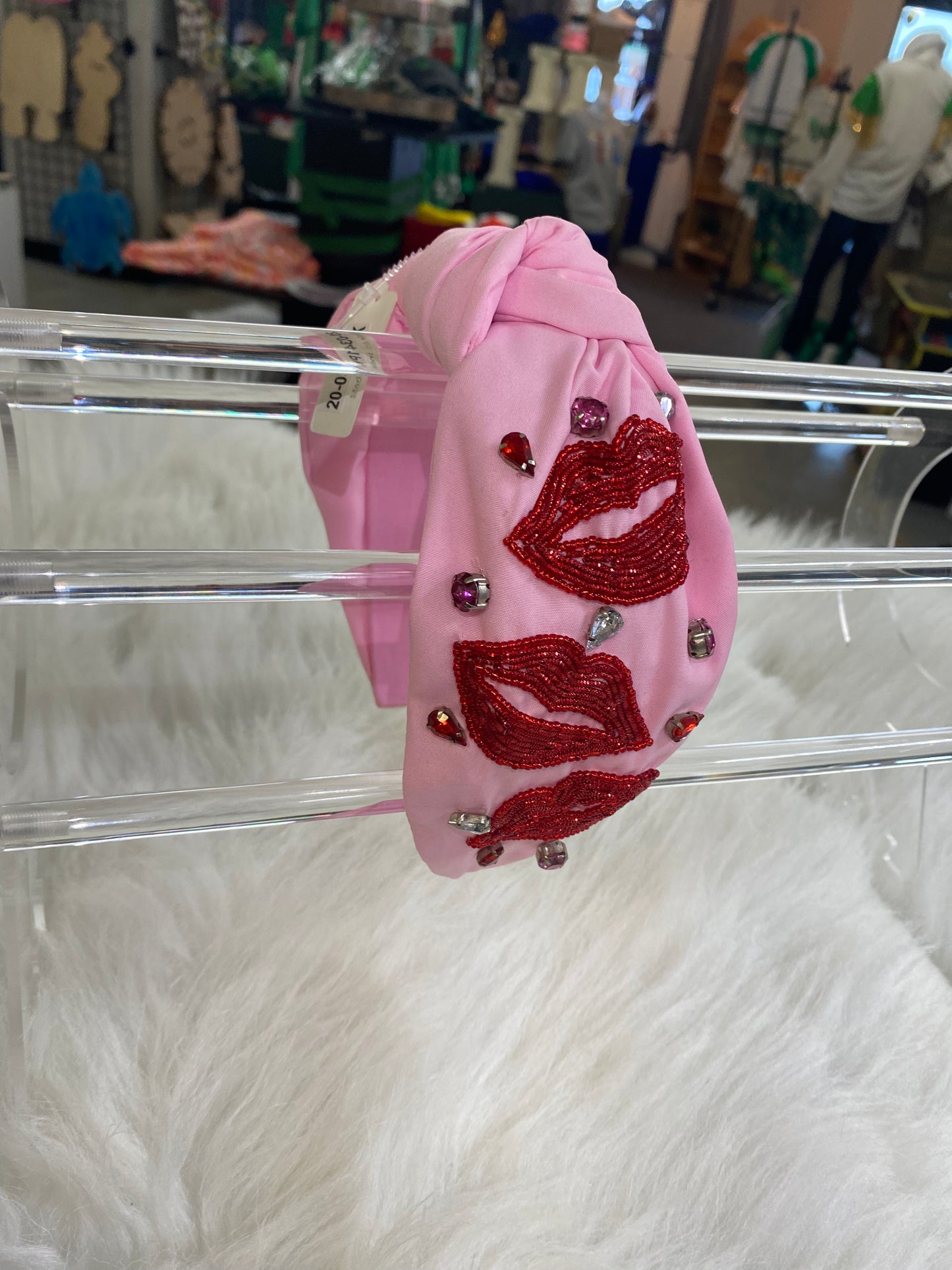 Viola Red Kisses Knotted Headband