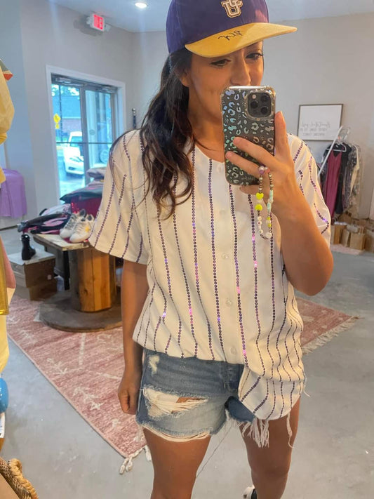 Rally Jersey with Purple Stripes