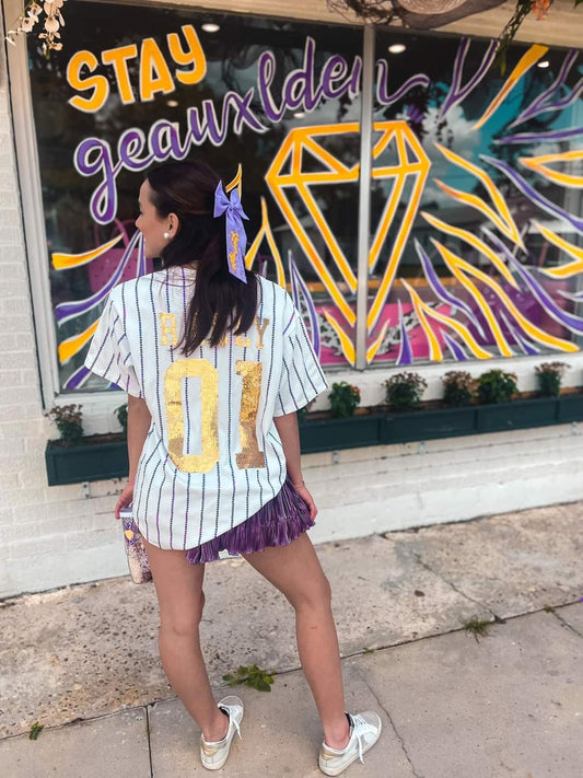 Rally Jersey with Purple Stripes