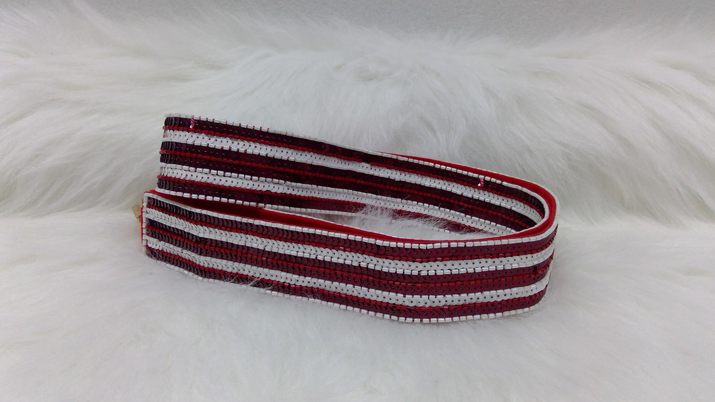 Red and White Striped Purse Strap