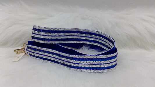Royal Blue and White Striped Purse Strap
