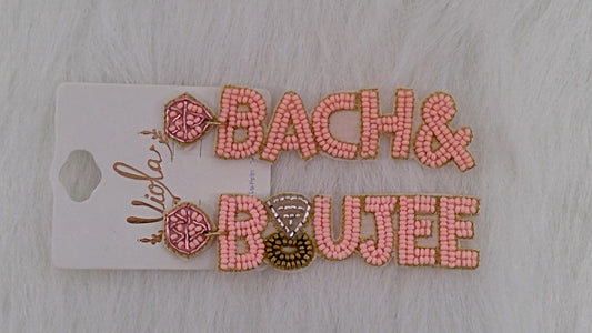 Pink and Gold Bach & Boujee Seed Beaded Earrings