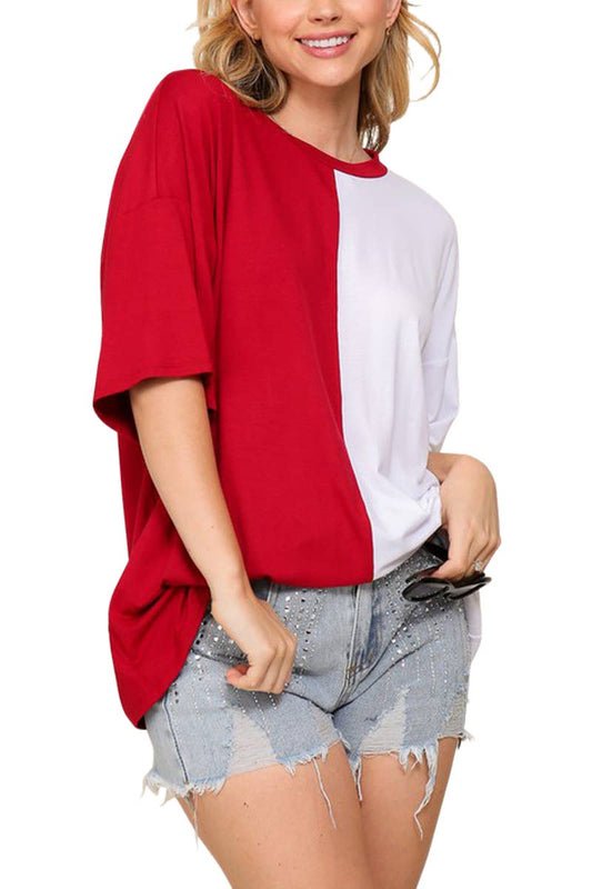 Game Day Multi Color Knit Top- Royal & White