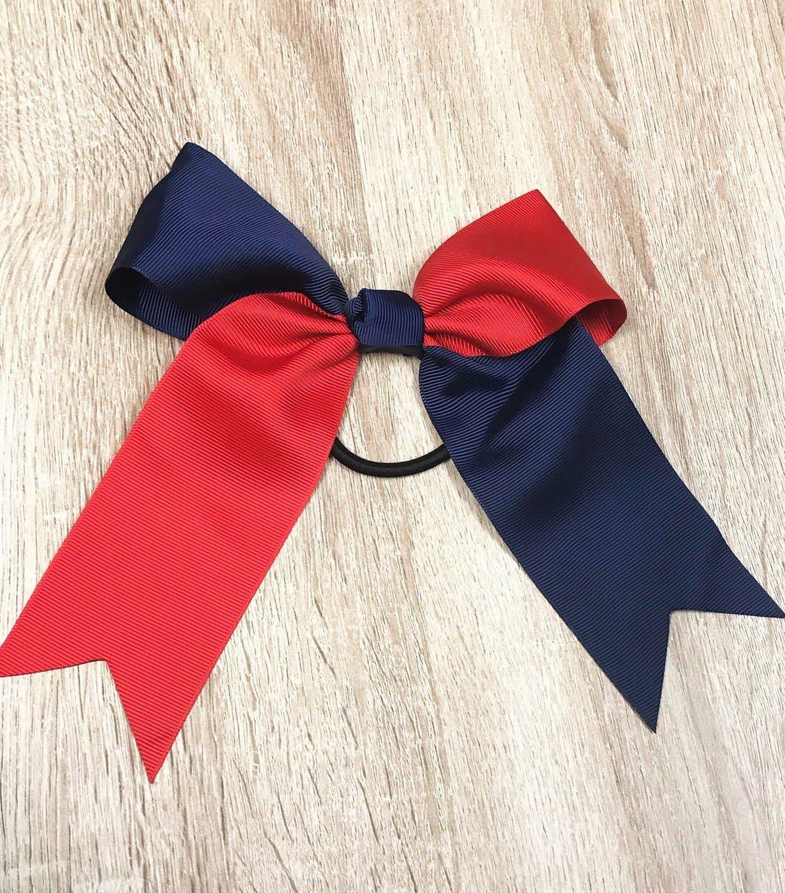 School Spirit Cheer Bows: Red/White