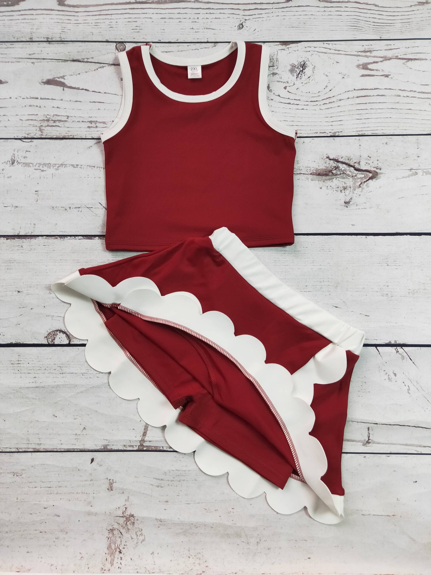 Active Scallop Set- Maroon
