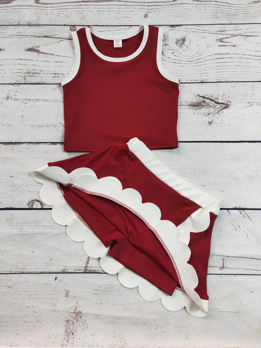 Active Scallop Set- Maroon
