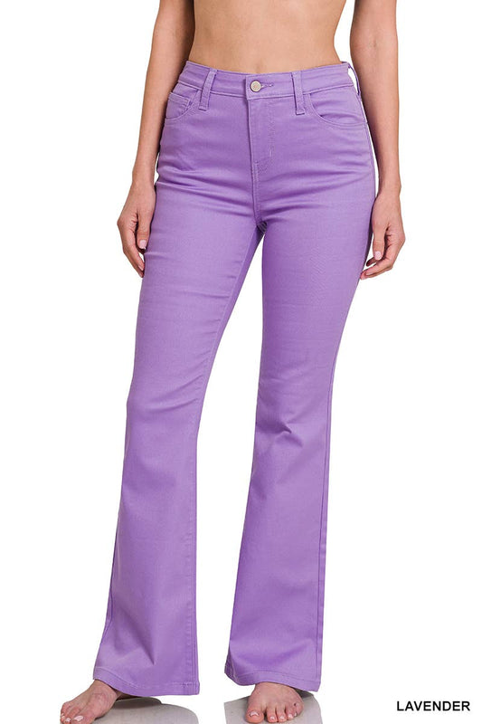 High Rise Bootcut Color Denim Pants