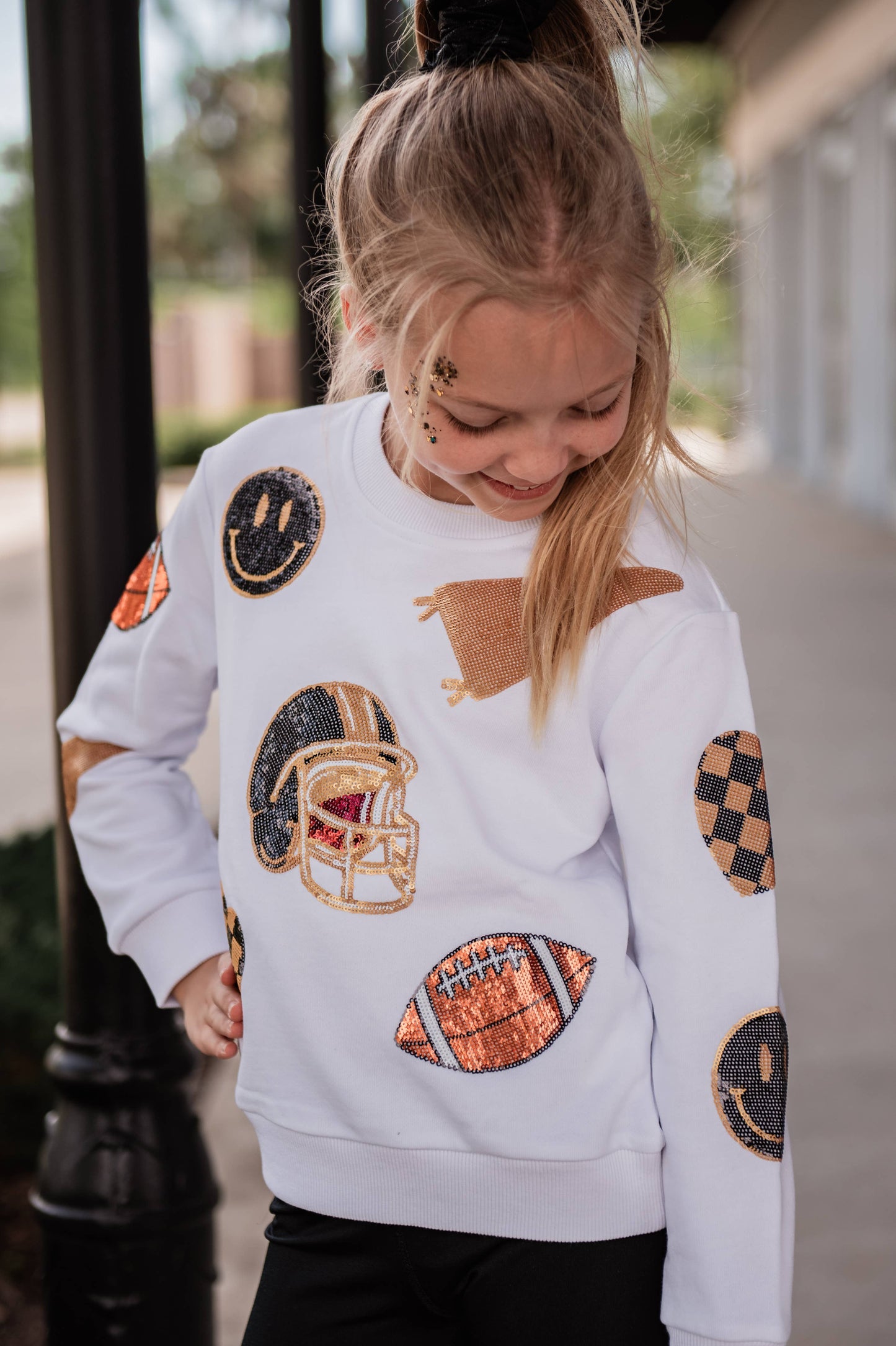 Black and Gold Sequin Sweatshirt Youth & Adult