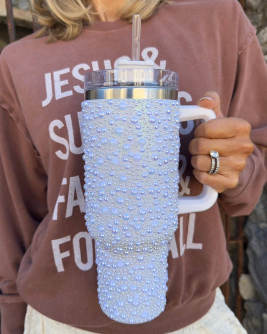 40 oz White Pearl Tumbler
