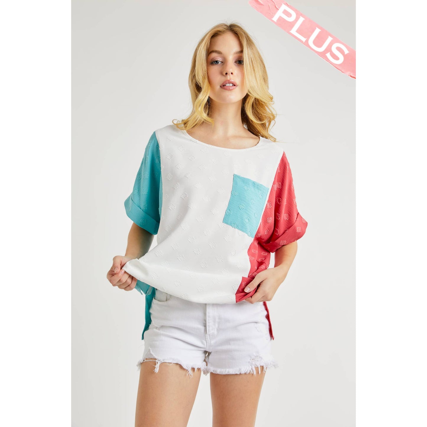 Purple Yellow Color Block Top