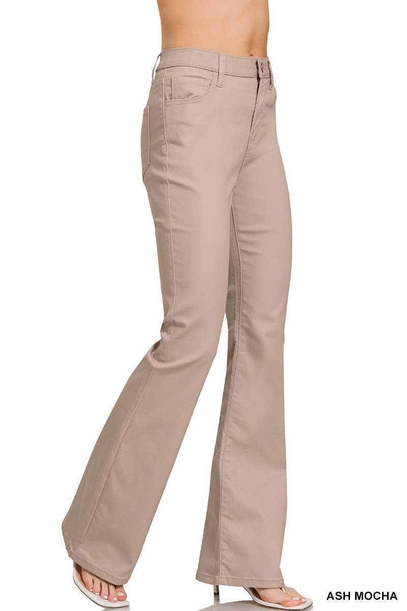 High Rise Bootcut Color Denim Pants