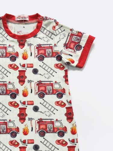 Fire Engine Boy Romper