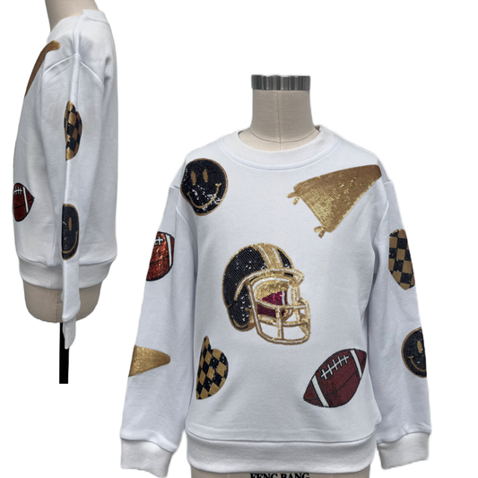 Black and Gold Sequin Sweatshirt Youth & Adult