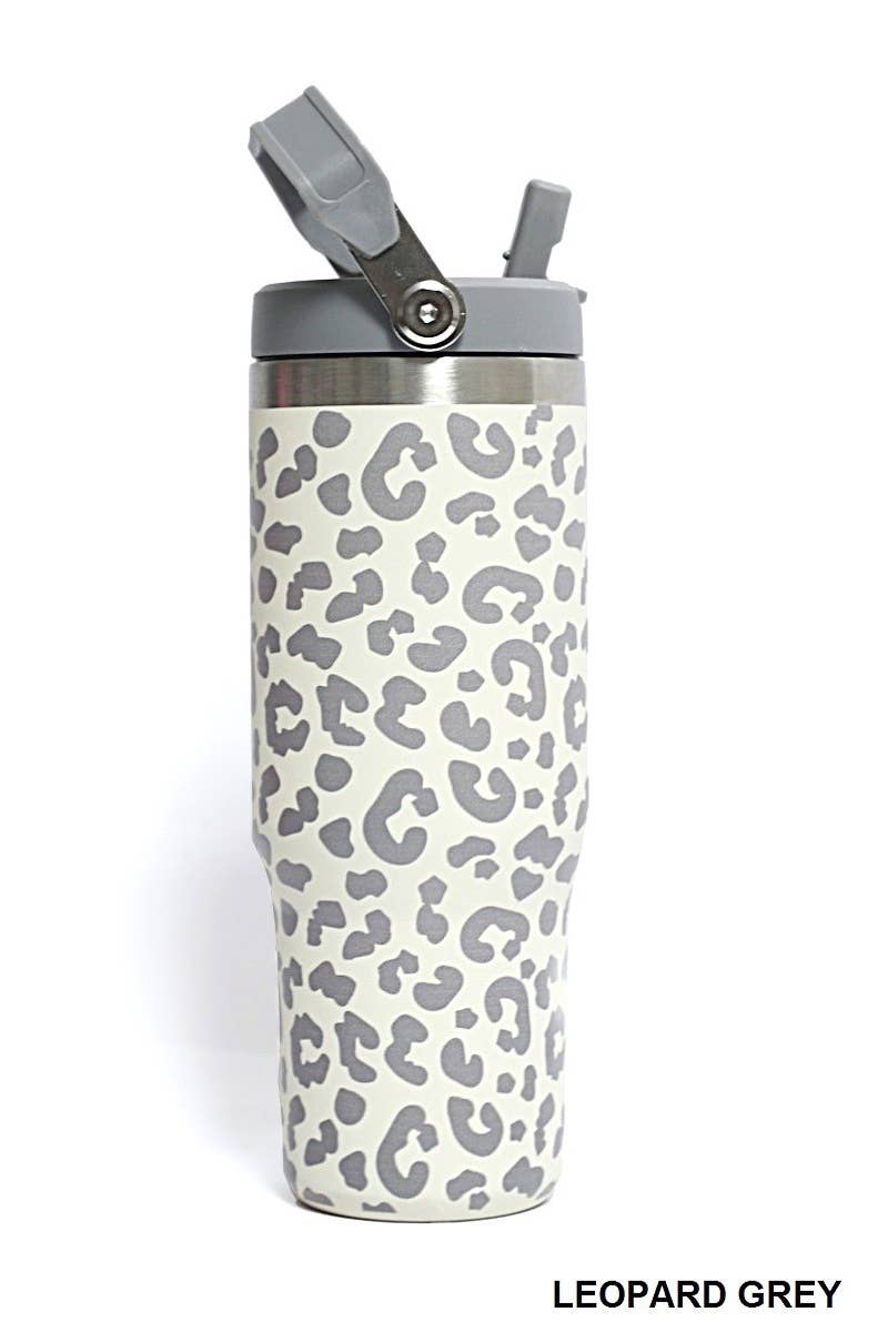 Mardi Gras Swirl 30 OZ STAINLESS STEEL FLIP STRAW TUMBLER- MARDI GRAS SWIRL