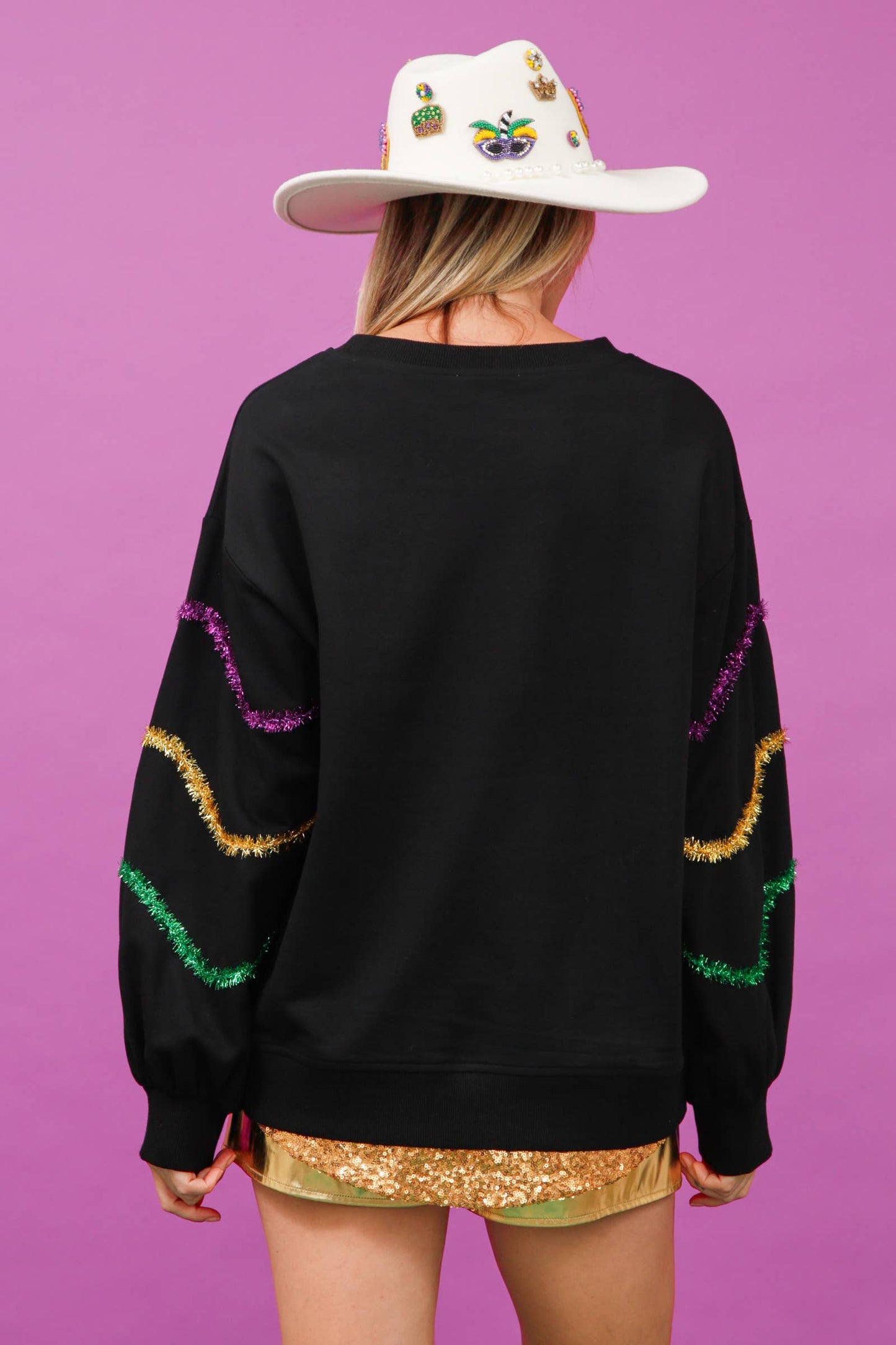 Mardi Gras Sweatshirt- Black