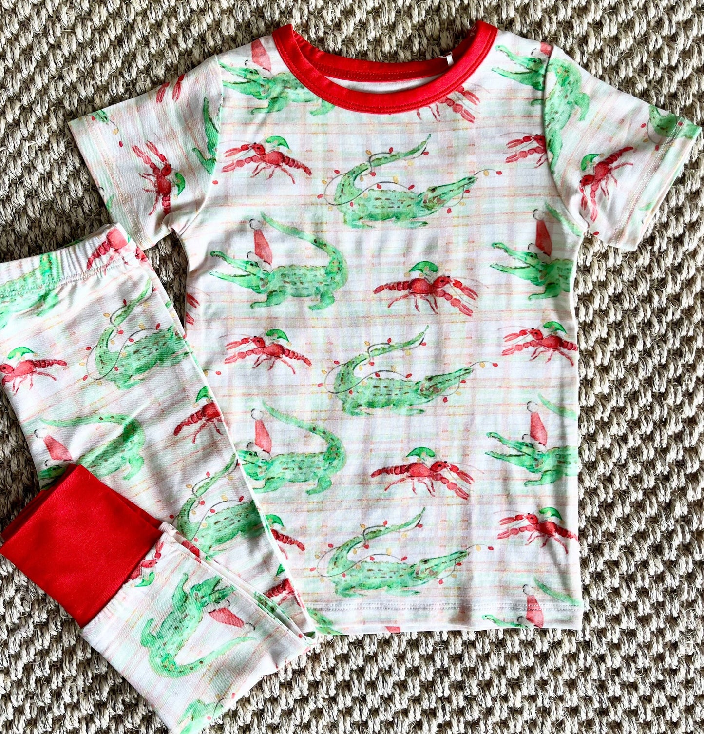 Gator & Crawfish Two Piece Pajama Pants Set